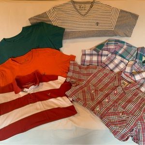 7 Shirts-Mixed Brands American Eagle, Young Men’s MEDIUM-short sleeve.